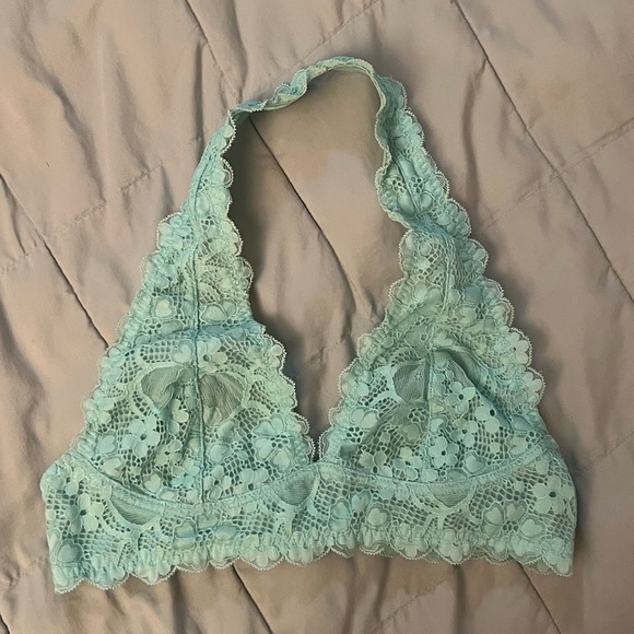 Free People Other - Free People Galloon Lace Halter Bra Tiffany Blue